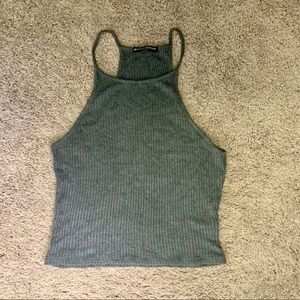 Brandy Melville Gray Ribbed Crop Top